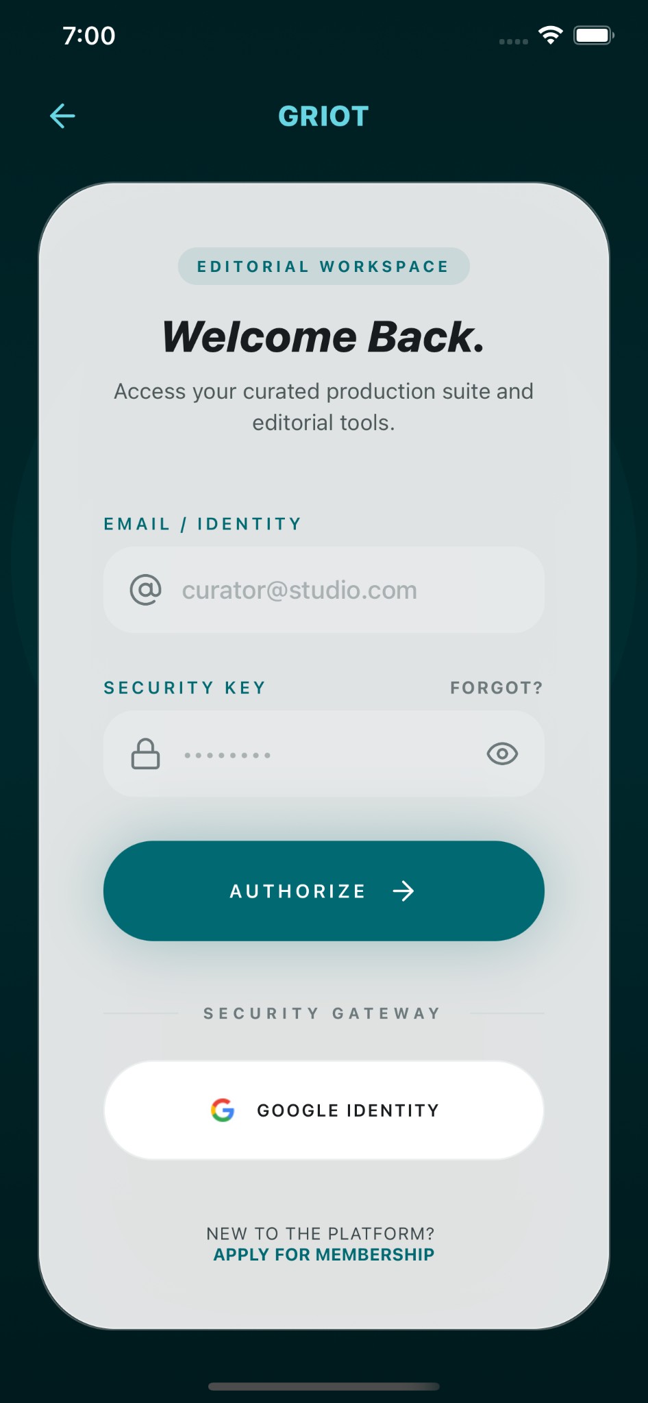 Security: Email identity or security key sign-in